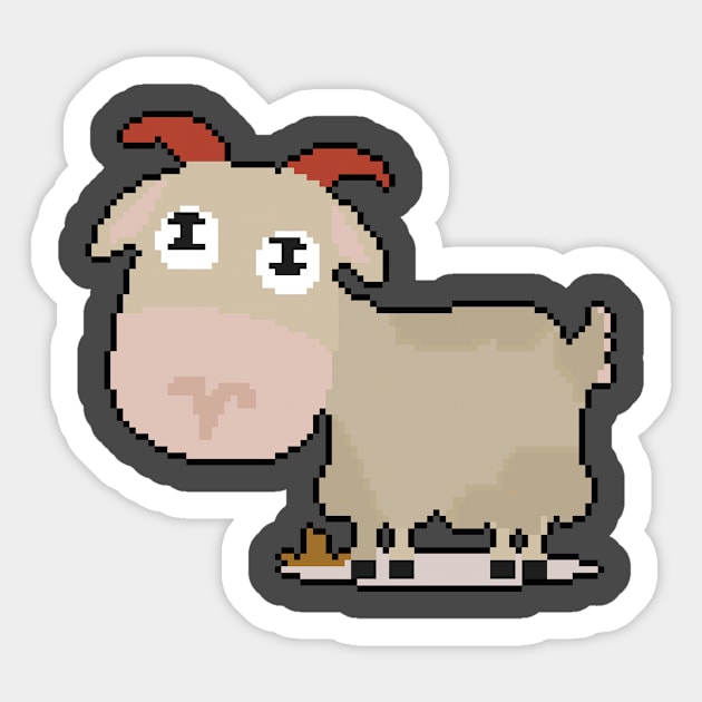 Goat Glee: Pixelated Goat Illustration for Playful Attire Sticker by Pixel.id